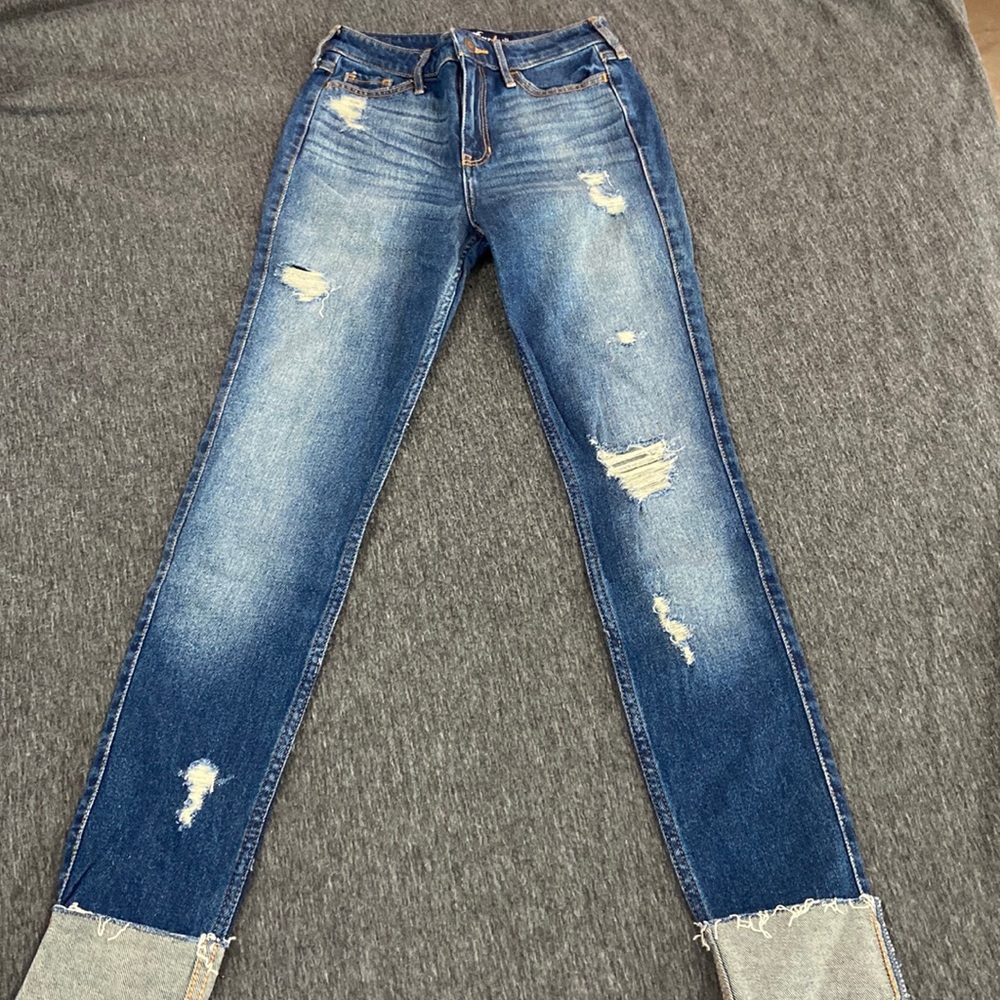Hollister- High rise super skinny vintage stretch jeans.